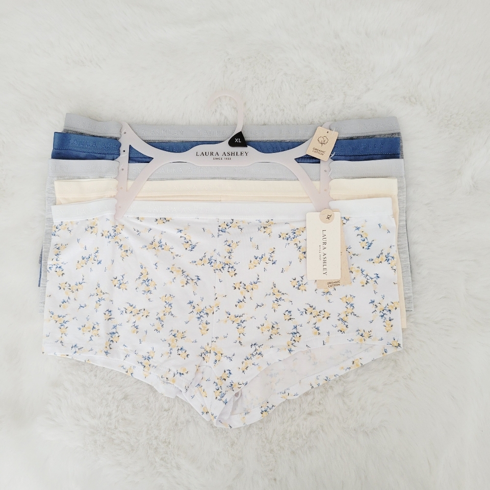 💛LAURA ASHLEY 5-PACK COTTON SPANDEX PANTIES SIZE XL